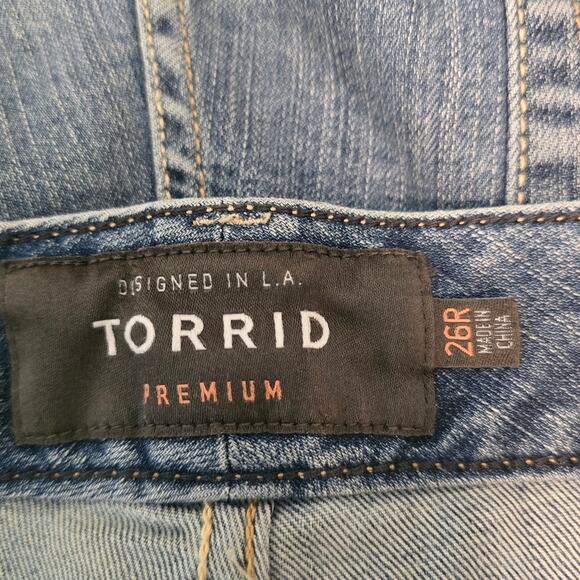 Torrid Winter Premium Skinny Whiskering Distressed Womens Jeans 26 - Picture 3 of 4